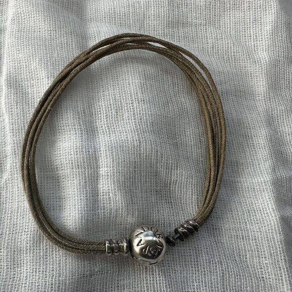 Authentic PANDORA Multi Strand Cord Bracelet - Approx. 7.25" (side to side) - Picture 11 of 14